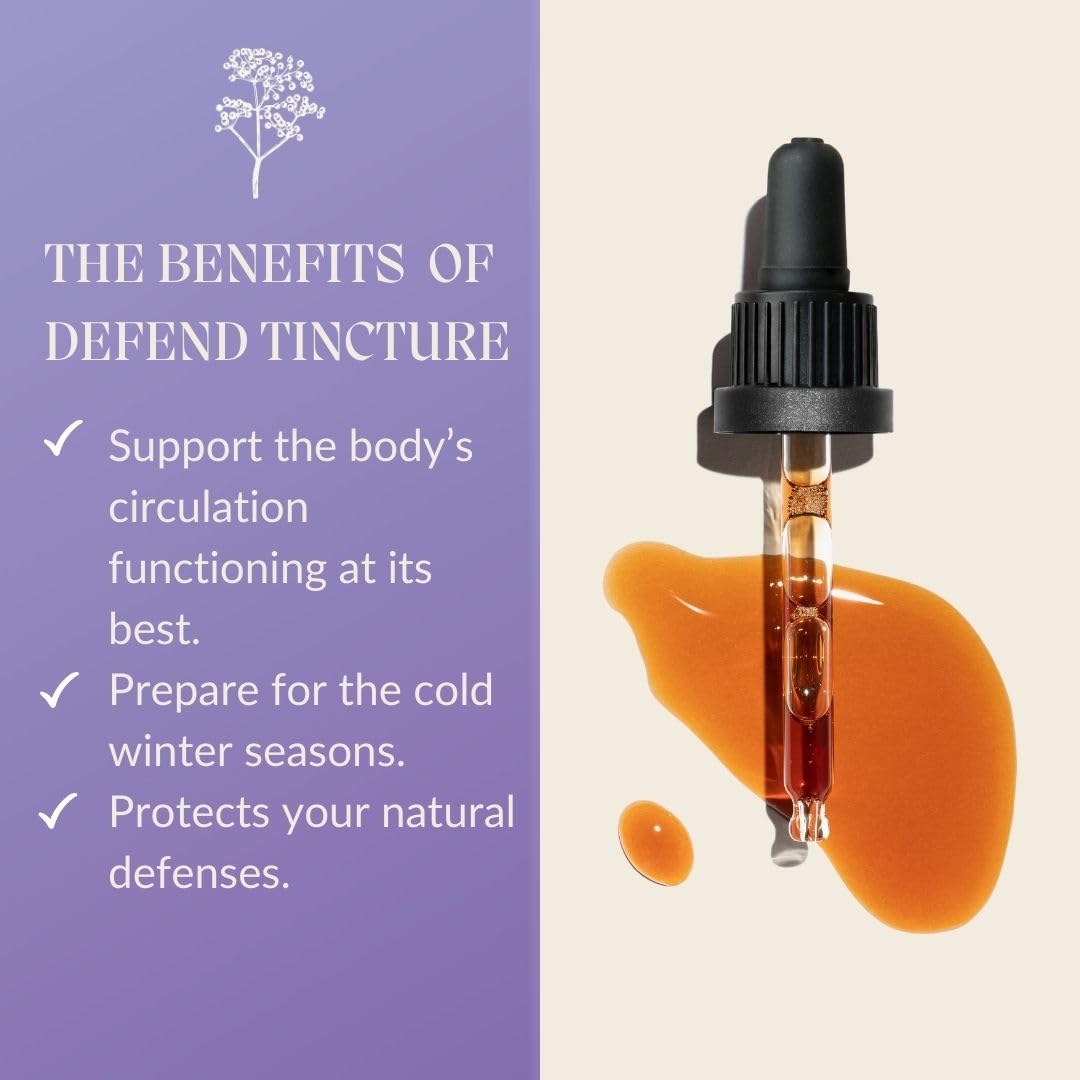Defend Herbal Tincture - Natural Immunity Support - All-Natural Black Elderberry, Rosehip & Ginger Blend - Herbal Liquid Drops - Winter Comfort Supplement - 30ml, Blooming Blends
