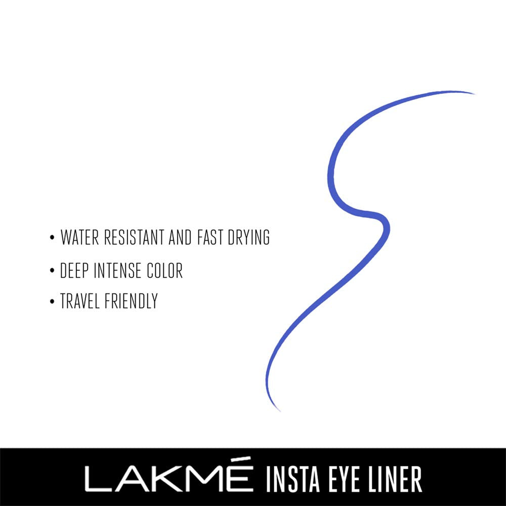 Lakme Insta Eye Liner, Blue, 9 ml - Water Resistant Eyeliner - India