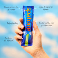 Spatone Natural Liquid Iron Supplement, Apple Flavour with Vitamin C (14 Sachets), High Absorption, Enhances Energy and Bolsters Immunity, Men Women Pregnancy, Gentle On The Stomach, 14 Day Supply