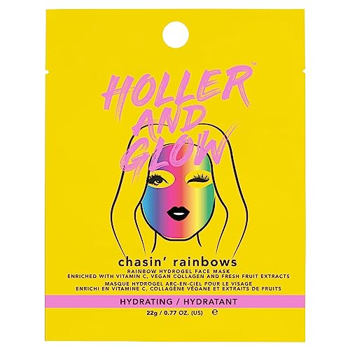 Holler & Glow Holler and Glow Chasin' Rainbows, Printed Hydrogel Face Mask