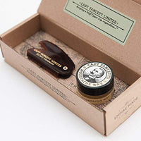 CAPTAIN FAWCETT Captain Fawcett's Moustache Wax (Sandalwood Scent) & Folding Pocket Moustache Comb (CF.87T) Gift Set - Made in England