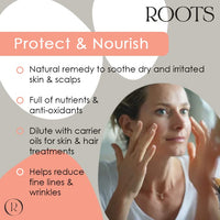 Roots Organic Neem Oil. Suitable for Vegans and Cruelty Free. Full of nutrients and Anti-oxidants. Helps Reduce fine Lines and Wrinkles. Soothes Dry and Irritated Skin