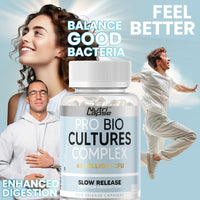 Nutri Lapse Nutrilapse™ Bio Culture Probiotics Complex, 60 Billion CFU, Granular Slow-Release Maximum absorbtion Capsules for Gut Health.