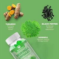 AlphaStateSciences Mighty Organic Moringa: Immune Boosting Capsules with Turmeric & Pepper - 120 Softgels (2 Month Supply)