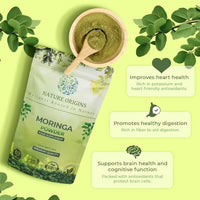 Nature Origins Pure Moringa Oleifera Powder (Natural Multi Vitamin, Superfood) 500g