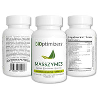 BiOptimizers MassZymes Digestive Enzymes (120 Capsules) and P3-OM Probiotic & Prebiotic (60 Capsules) Supplement Bundle