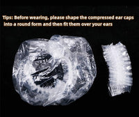 ZCaiJinBao 200-Piece Set of Disposable Waterproof Ear Covers - Clear Ear Protectors for Showers, Swimming, Hair Dye, Bathing & Spa Treatments - Ideal for Salons and Home Use