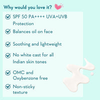 WishCare 5% Niacinamide Oil Balance Fluid Sunscreen SPF 50 PA++++ - Lightweight Matte Sunscreen SPF 50 for Oily Skin & No White Cast 50g