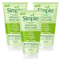 Aasram 3 x 150mL | Simple Kind to Skin Refreshing Face Wash Gel 150ml | Soap Free | for All Skin Types | 3 Pack