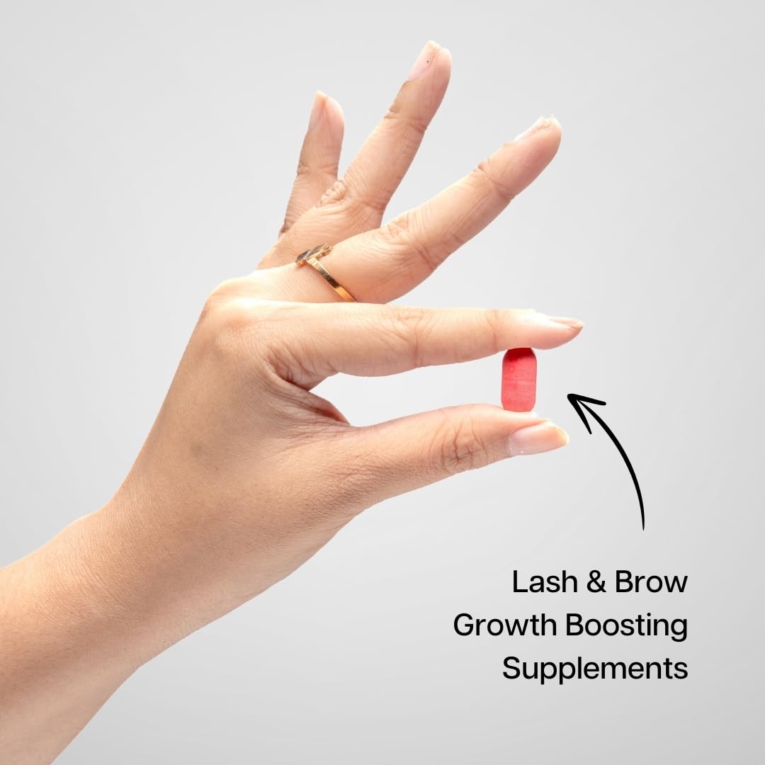 Lashfactor Biotin Supplement for Lash & Brow Hair Growth – Vegan Biotin Supplement for Fuller, Healthier Lashes & Brows - Enriched with Essential Vitamins & Minerals (1 Month Supply - 30 Tablets)