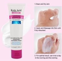 Kojic Acid Skin Lightening Cream, Underarm Cream, Intimate Area Dark Spot Corrector Whitening Cream for Body, Underarms, Armpit, Knees, Legs and Inner Thigh Cream for Acanthosis Nigricans,Non-Greasy