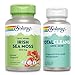 SOLARAY Irish Sea Moss and Total Cleanse Uric Acid - Wellness and Joint Health Bundle w/Naturally Occurring Vitamins, Minerals, Live Bacteria, Plus Tart Cherry, Turmeric and Celery Seed, 100/60ct