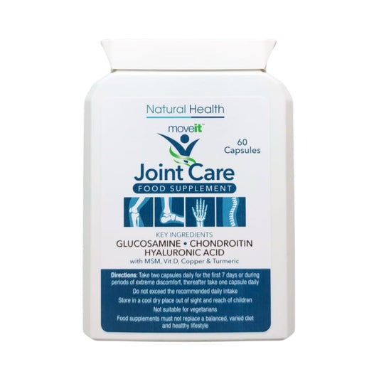 Moveit Joint Care Supplement – 60 Capsules | Glucosamine, Chondroitin, MSM, Turmeric, Hyaluronic Acid, Vitamin D & Copper | Bone & Muscle Support for Mobility, Flexibility & Comfort - 2 Month Supply