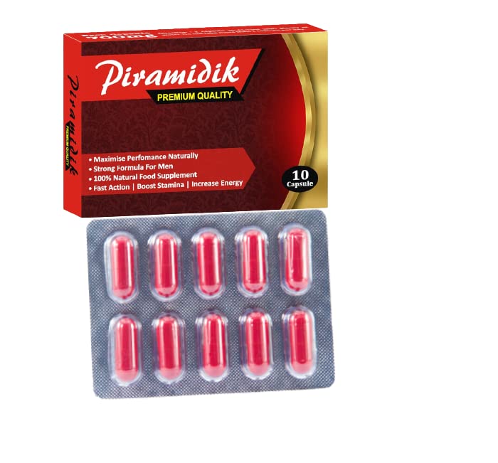 PIRAMIDIK Ultra Strong NEW Piramidik - (10 Pack) New & Effective 700mg Ginseng & MACA Complex Herbal Supplement for Men - Performance, Energy, Stamina & Endurance, 100% Natural