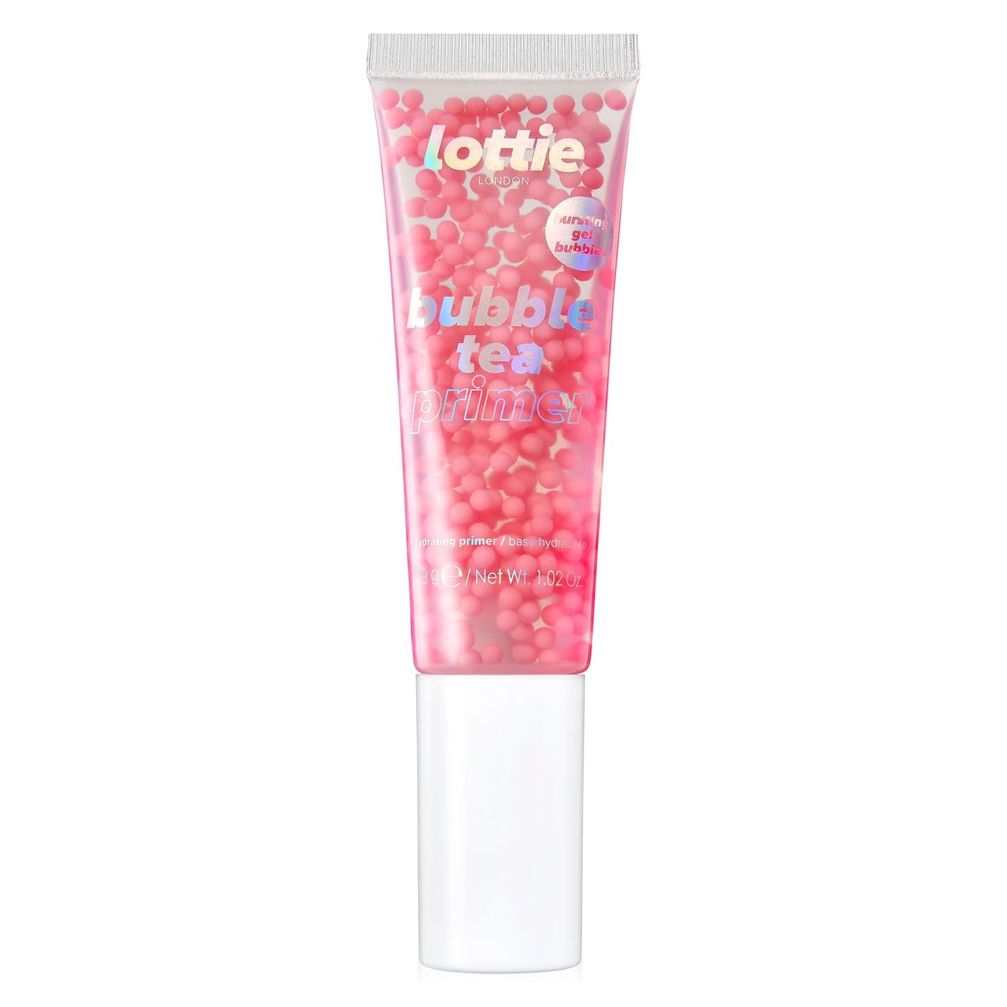 Lottie London Bubble Tea Primer Hydrating Face Primer, Gel-based Long-wear Gripping Primer Infused with Niacinamide, Aloe Vera & Vitamin B5, Nourishing & Hydrating