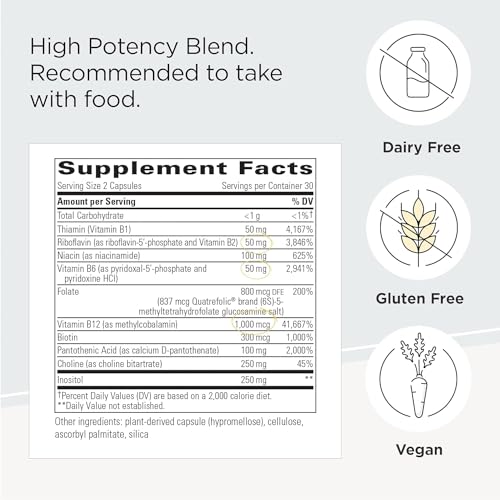 Integrative Therapeutics Active B-Complex - Energy Metabolism Support* - B-Complex Vitamin Supplement with 8 B-Vitamins, Vitamin B12, Folate, Choline - 60 Capsules
