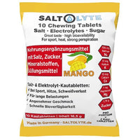 SALTOLYTE 10 Chewing Tablets Mango in Sachet, Salt and Electrolyte Chewable Tablets with Sodium, Magnesium, Potassium, Calcium - Mango Flavour