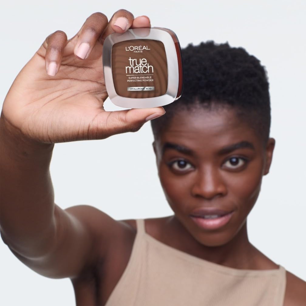 L'Oreal Paris L'Oréal Paris Powder Foundation, Super-Blendable, With Hyaluronic Acid, Light Texture for a Flawless Finish, True Match Perfecting Powder, Buildable Coverage, W3