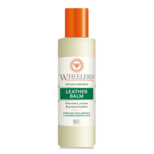 Wheelers Natural Leather Balm (300ml) Natural Beeswax, Infused with Essential Oils, Deep Nourish, Protection and Leather Restorer for Sofas, Car Seats, Shoes, Jackets, Belts and More - Made in UK