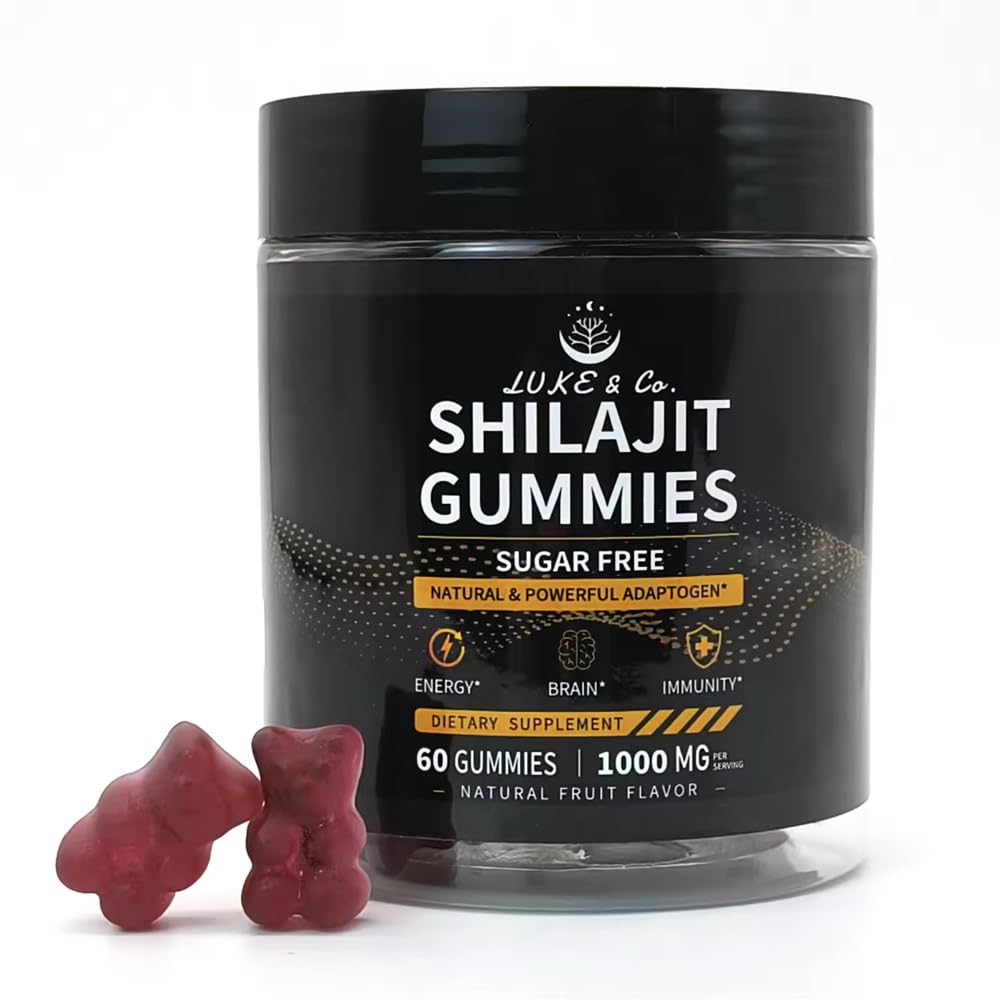 Luke & Co. Shilajit Gummies – Sugar-Free, 1000mg, Natural Fruit Flavor