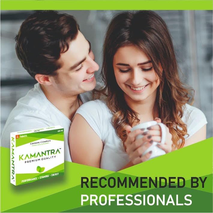 KAMANTRA™ - Mantra to Enhance Your Performance - Extra Strength Performance Enhancing, Stamina Endurance Booster Green Supplement Tablets for Men - 4 Ginseng Tablets