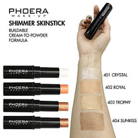 AQUAPURITY Phoera ® Makeup Shimmer Skin stick Highlighter Contour Concealer Makeup Stick Buildable Cream to Powder formula (401 CRYSTAL)… (403 Trophy)