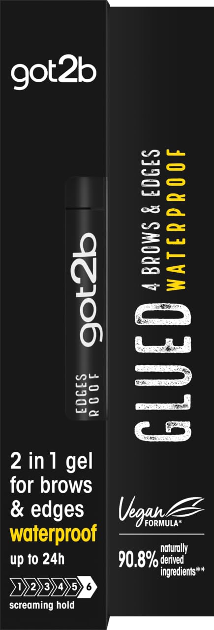 Got2B got2b glued for Brows & Edges eyebrow gel, vegan waterproof eyebrow gel, fast drying with no residue or stickiness 16ml