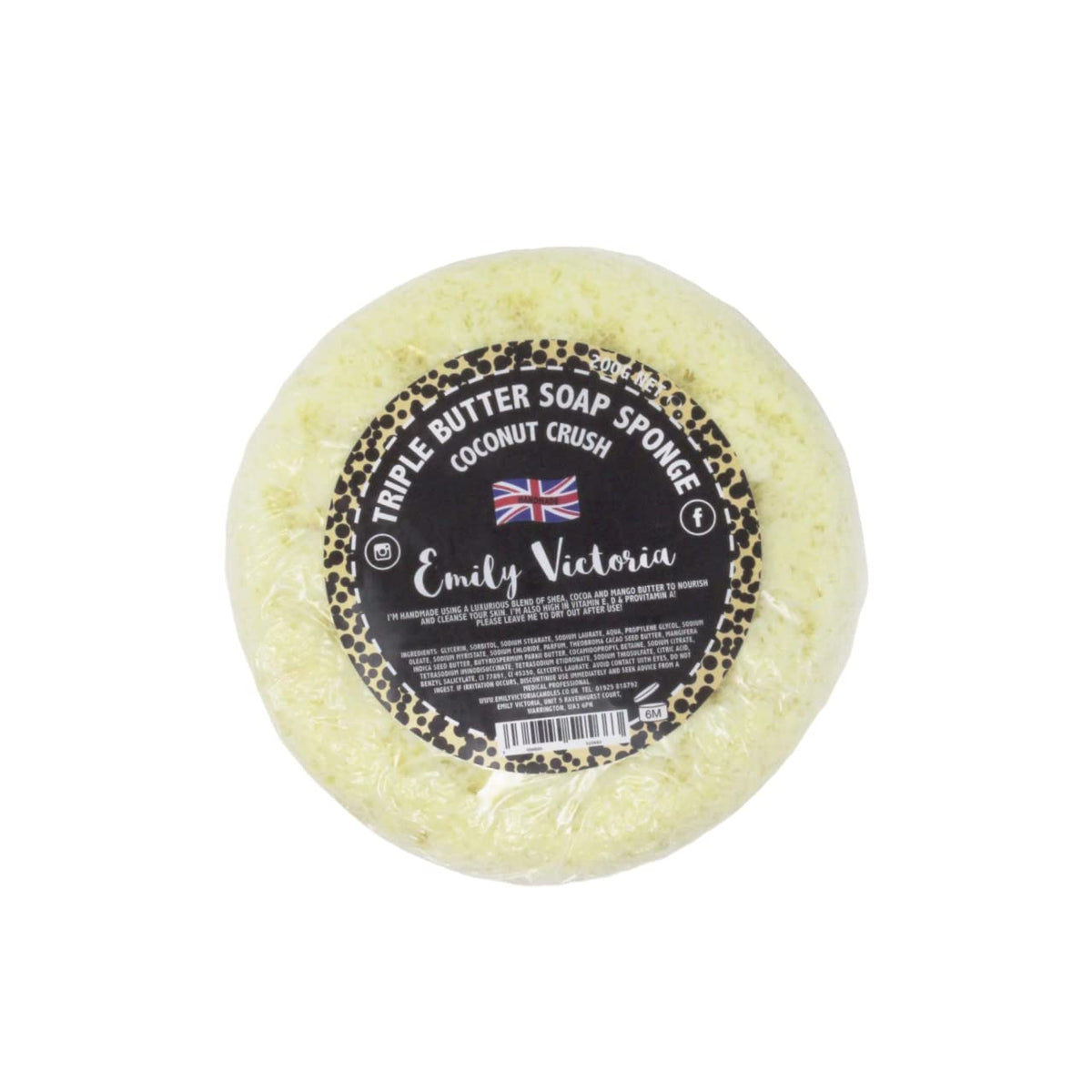 Coconut Crush Triple Butter Soap Sponge - Emily Victoria