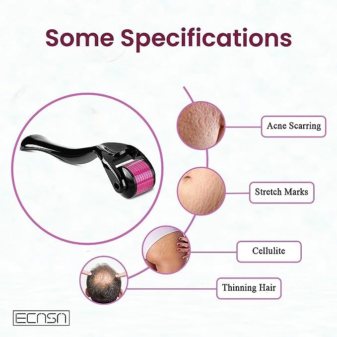 Generic Derma Roller Hair Growth for Men and Women, Microneedling Skin Beard & Hair Growth scalp roller for Skin Rejuvenation Anti Ageing Wrinkle Hair regeneration Scar (0.5mm)