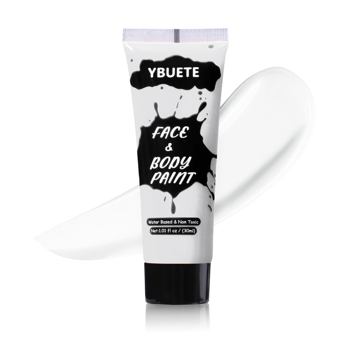 YBUETE White Face Body Paint, Professional Paint for Halloween Cosplay Costume Party, Full-coverage Multi-Color Cream Makeup Blendable Body Painting for Adults Halloween Cosplay SFX Makeup Paint