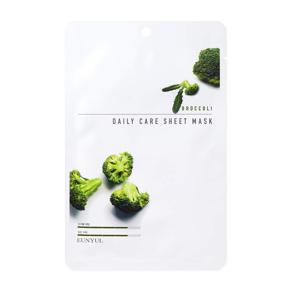 Eunyul EUNYUL [Pack of 10] Daily Care Facial Sheet Mask Pack Broccoli x 10ea Korean Skincare Hydrating & Nourishing & Natural Ingredients for All Skin Types