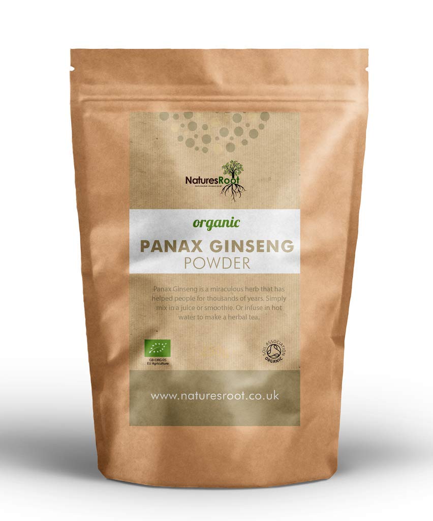 Natures Root Nature’s Root Organic Panax Ginseng Powder 125g - Korean Ginseng | Asian Herb | Immune System Support | Vegan | Certified Organic