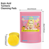 40 Pads Turmeric Kojic Acid Pads, GCVSE Turmeric Exfoliating Pads - Balance Skin Oil and Water, Fades Dark Spots, Skin Moisturizing & Lightenin