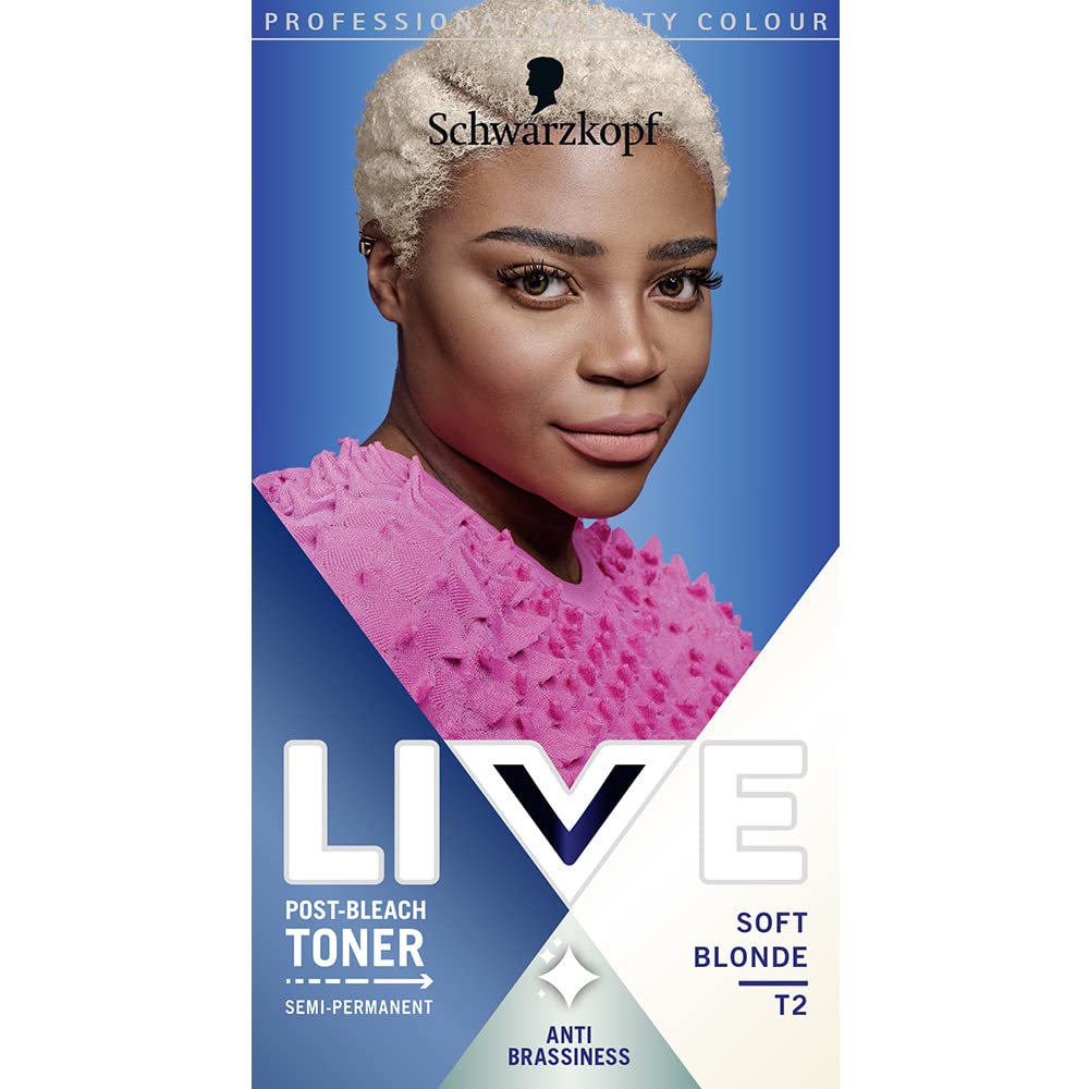 Schwarzkopf LIVE Post-Bleach Hair Toner, Soft Blonde Semi-Permanent Colour Toner, for Cool Blondes, Soft Blonde Toner Neutralises Brassiness and Yellow Tones for up to 16 Washes