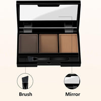 HAORQEE Eyebrow Powder Palette, Dark Brown Light Brown Brow Powder Shaping Kit Eyebrow Filler Brow Tint Root Touch Up Face Contour Hairline Powder, Natural Waterproof Long Lasting Make-Up Palette with Brush