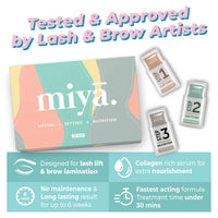 MIYA LASH 2 in 1 Lash Lift & Brow Lamination Lotion Set | Sachet Refill for Lash Lift Kit & Eyebrow Perm | Fast Acting 3-Step Lifting, Setting Lotions with Nutrition Serums | 10 Treatments | Salon Use