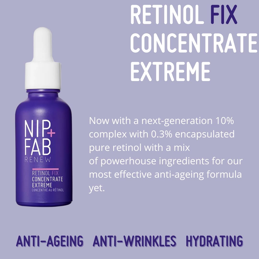 Nip+Fab Gift Set, Super Skin Booster Set, 5 Skin-Boosting Concentrates: Retinol, Hyaluronic, Ceramide, Glycolic and Vitamin C, Complex Skin Care