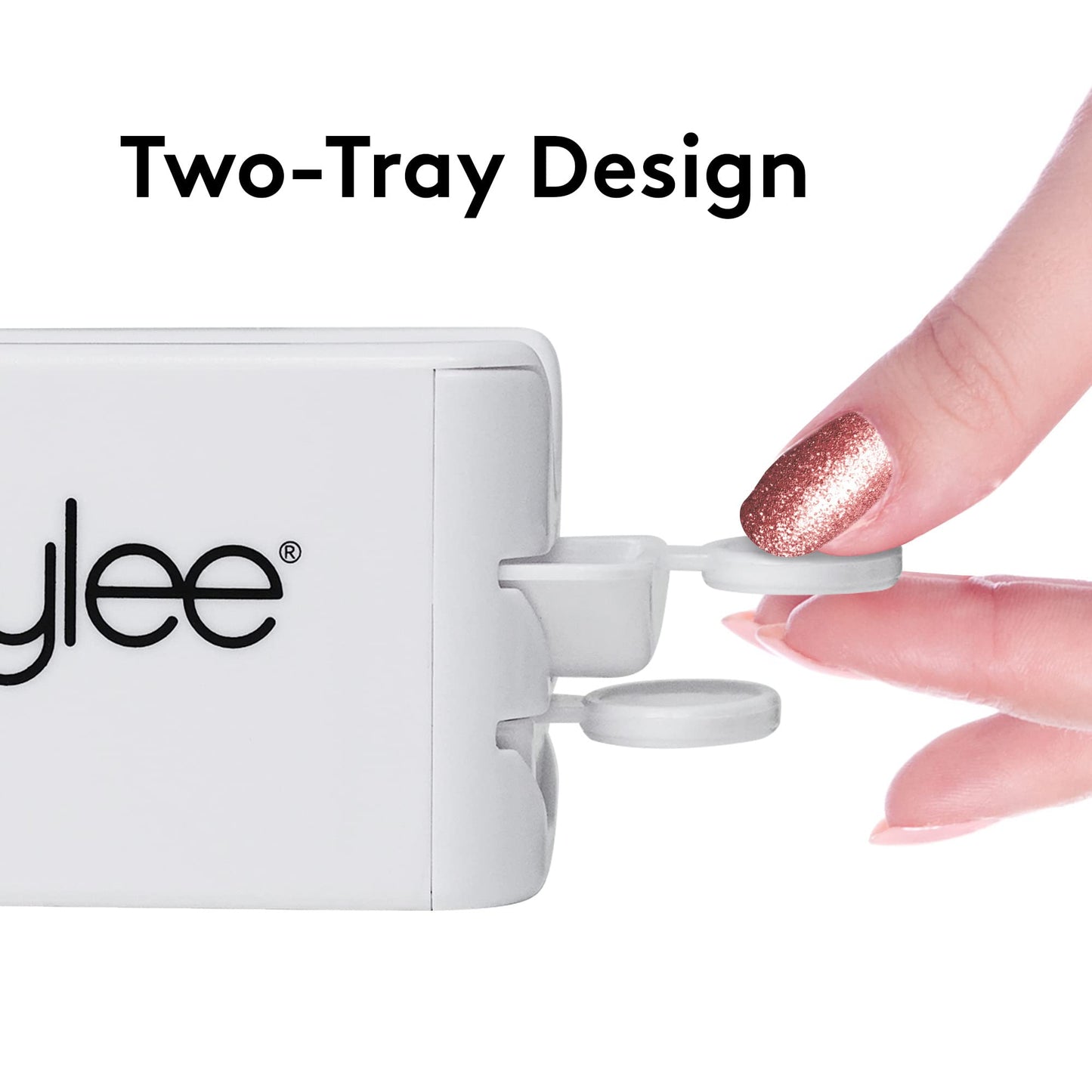Mylee Glitter Catcher - Two-Tray Design, Apply Glitter, Dip & Acrylic Powder, Nail Dipping Powder Recycling Tool, Glitter and Dip Powders, Nail Dip Powder Tray, Vegan & Cruelty Free