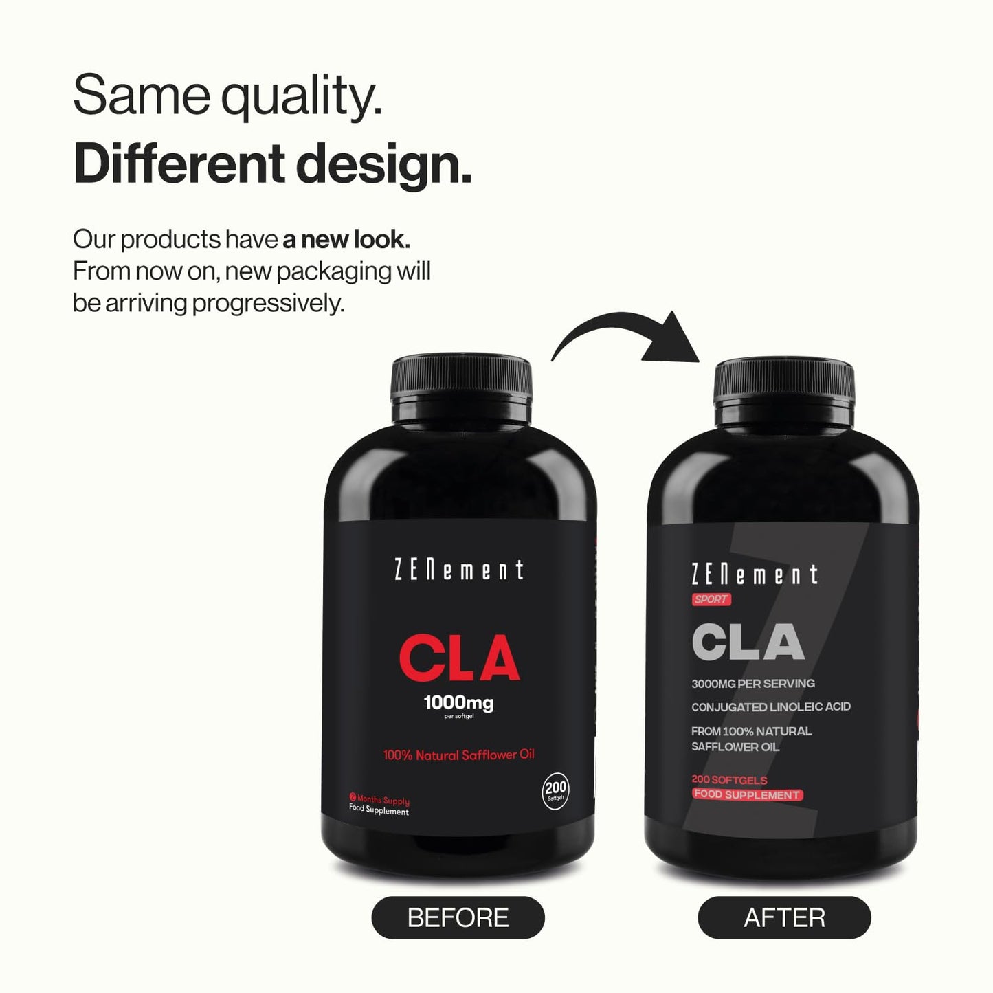 CLA Conjugated Linoleic Acid 3000 mg per Dose – 200 Easy‑Absorb Softgel Capsules from Safflower Oil 80 % (2‑Month Supply) – Sports Supplement – High Concentration – Zenement