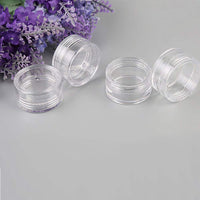 Desenda 20PCS 5ml Clear Sample Pots Empty Small Travel Containers Leak Proof Refillable Cosmetic Jars Makeup Sample Containers with Lid, Storage Pot for Lip Balm Scrub DIY Cosmetic