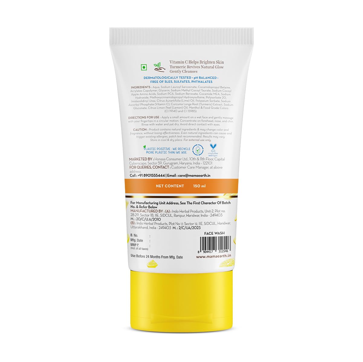 MAMAEARTH Mamaearth Vitamin C Face Wash with Vitamin C and Turmeric for Skin Illumination - 150ml