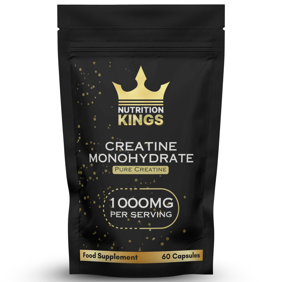 Nutrition Kings Creatine Monohydrate 1000mg – 60 Vegan Capsules – Muscle Growth, Strength, Endurance, Workout Recovery – Vegan Supplement