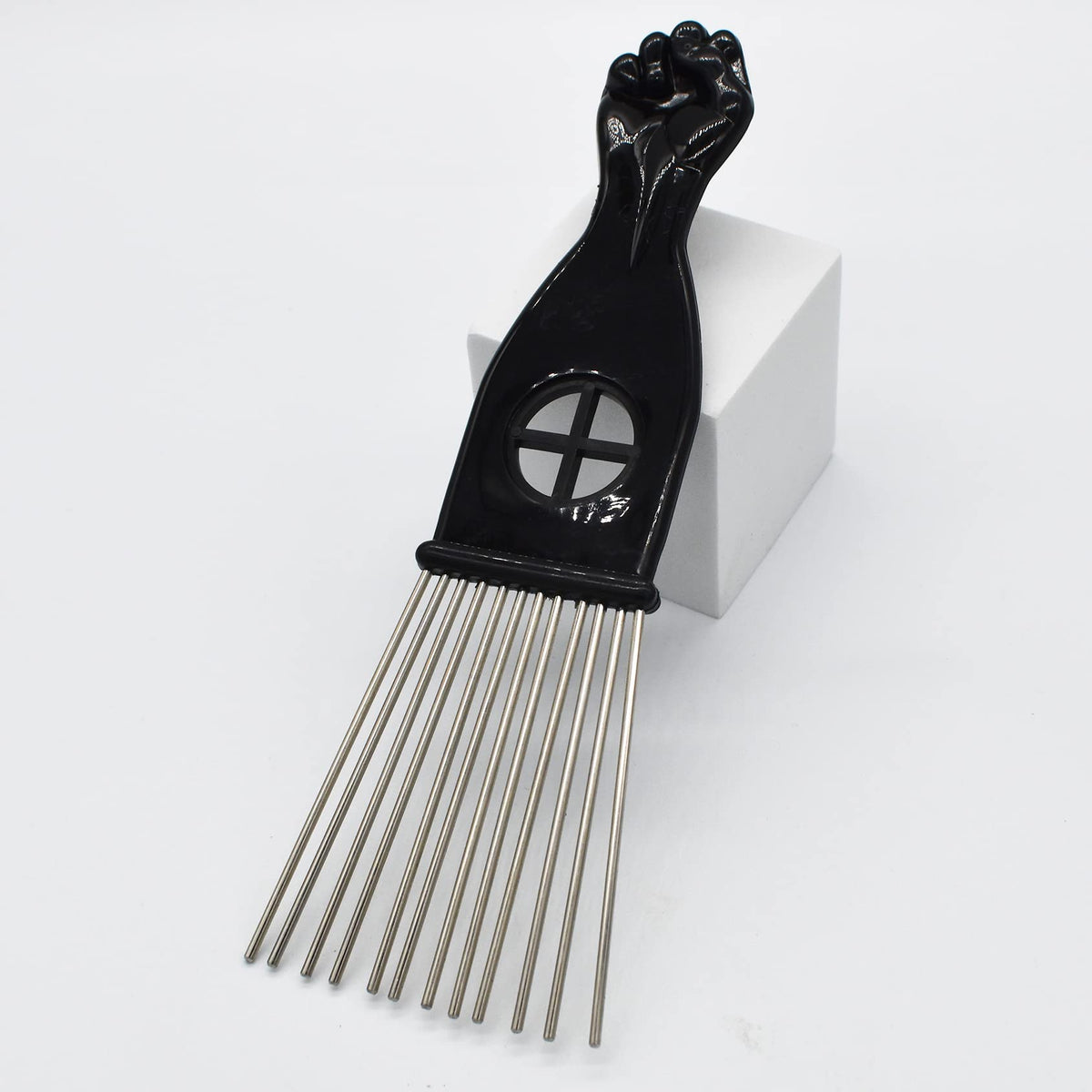 AIRERA Professional Afro Pick Hair Comb Metal Pick Comb Wide Tooth Hair Pick Comb Metal Hair Coloring Comb Wig Braid Comb Hairdressing Styling Tool for Curly Hair Style for Men Women (S)