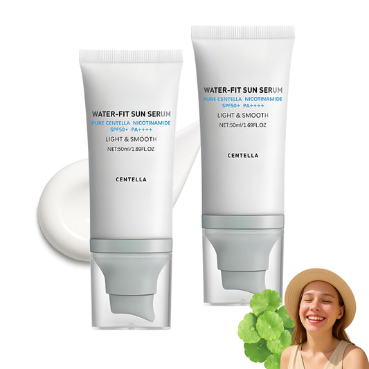 Generic 2 PCS Madagascar Centella Sunscreen SPF 50+ PA++++, Lightweight Hydrating Sun Serum for Face, Broad Spectrum UV Protection, Water-Fit Texture, Soothing & Refreshing, All Skin Types, 50ml