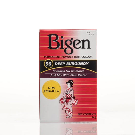 Bigen Permanent Powder Hair Color - 96 - Deep Burgundy | No Ammonia (Pack of 1)