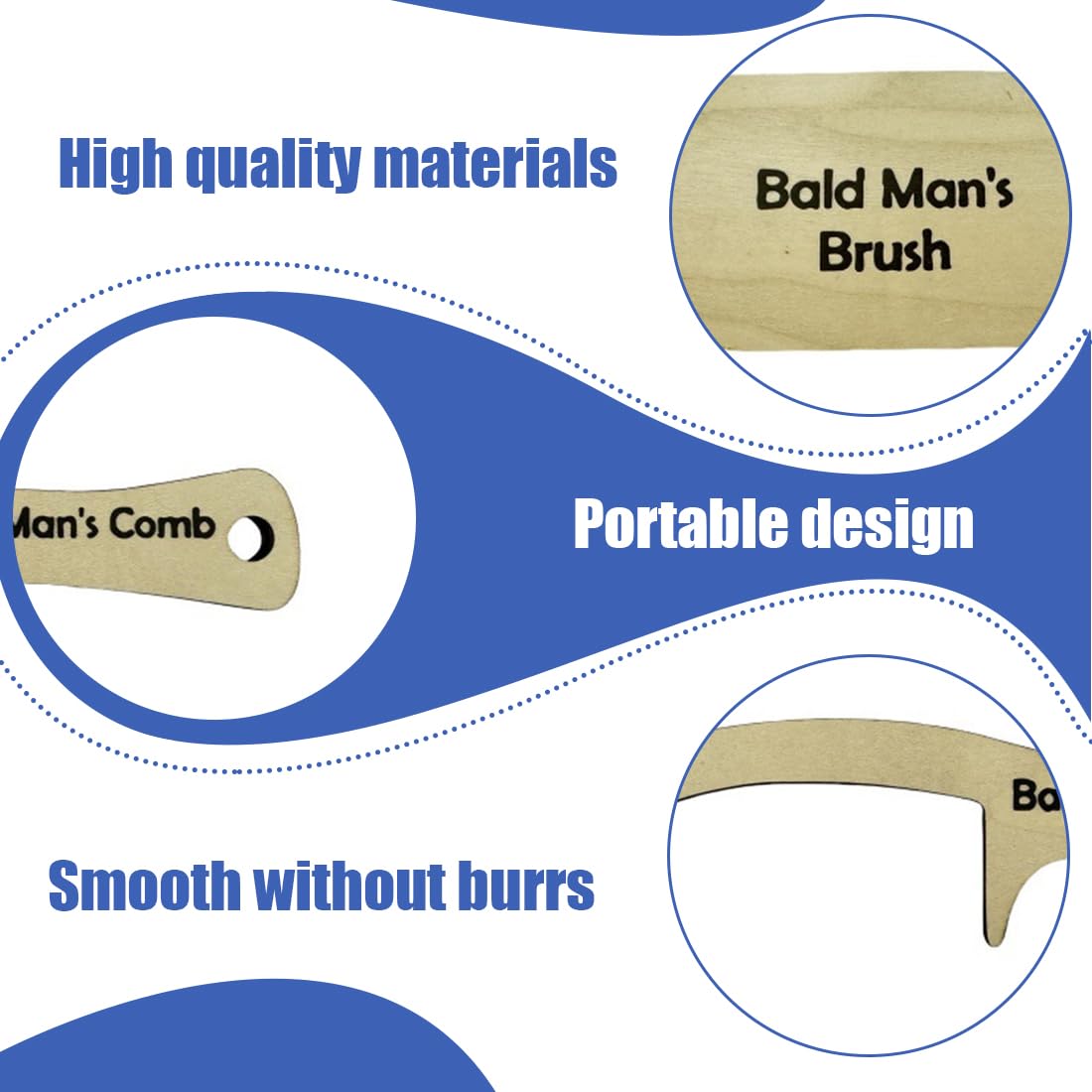 XUKZIMA 2 Pcs Bald Man Comb Joke Funny Hairless Combing Brush Gag Gifts for Men Humorous Toothless Combs Blad Mans Brush for Trick Friends Gift