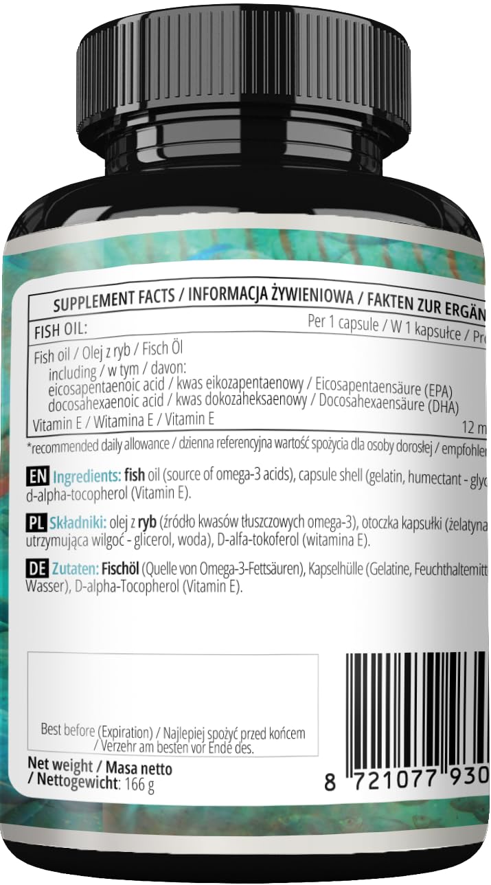 APOLLO'S HEGEMONY Fish Oil 1000mg - High Dose Omega 3 with 330mg EPA and 220mg DHA - 120 Softgel Capsules - 4 Months Supply - Unsaturated Fatty Acids (EFAs) - Supports Heart and Brain Health - by Apollo's Hegemony