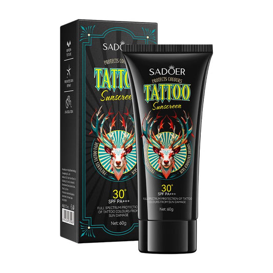 VRAIKO Tattoo Sunscreen SPF 30+, Fade Protection & Anti-Aging Formula with Avocado Oil, Jojoba Oil, Hyaluronic Acid and Aloe, Moisturizer for Vibrant Tattoos, 2oz