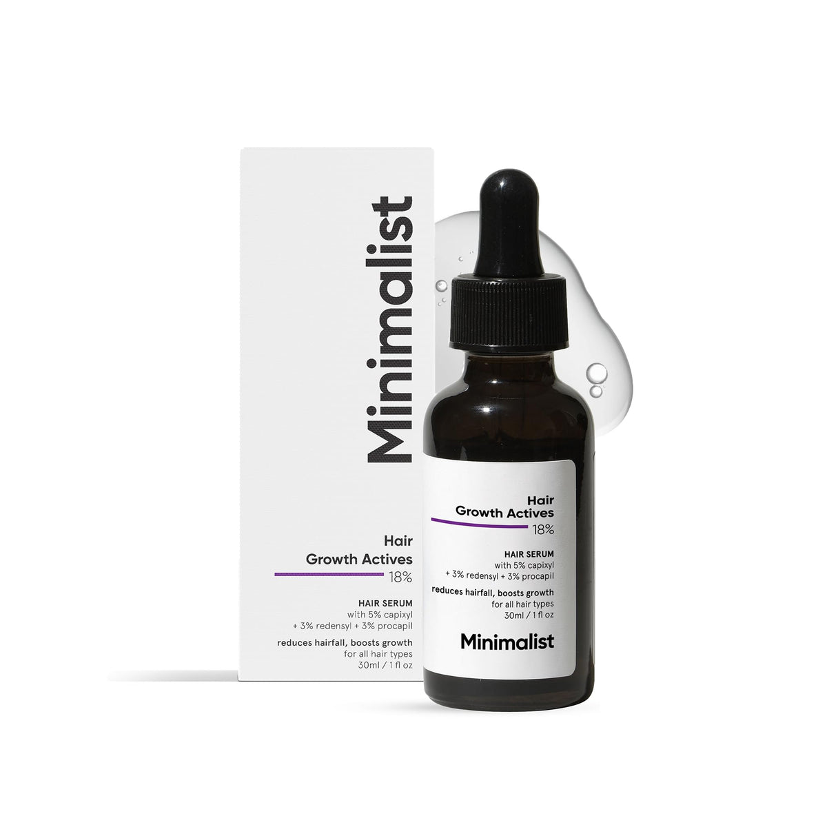 Minimalist Hair Density Serum 18% | Hair Growth Serum| Procapil, Capixyl, Redensyl, Anagain & Baicapil | Hair Fall Control & Hair Thickening | Women & Men | 30 ml