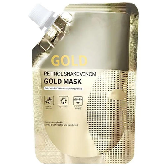 KlsyChry Retinol Snake Venom Gold Mask, Peptide Collagen Peel Off Facial Mask, Gold Anti-Aging Face Mask for Flawless Skin, Anti Wrinkles & Reduce Fine Lines, Clear Acne, Minimize Pores, Moisturizing, 100g